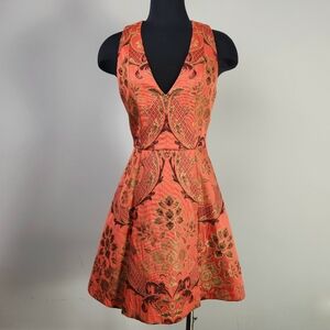 NWT ALICE + OLIVIA Mollie Fit & Flare Brocade Dress